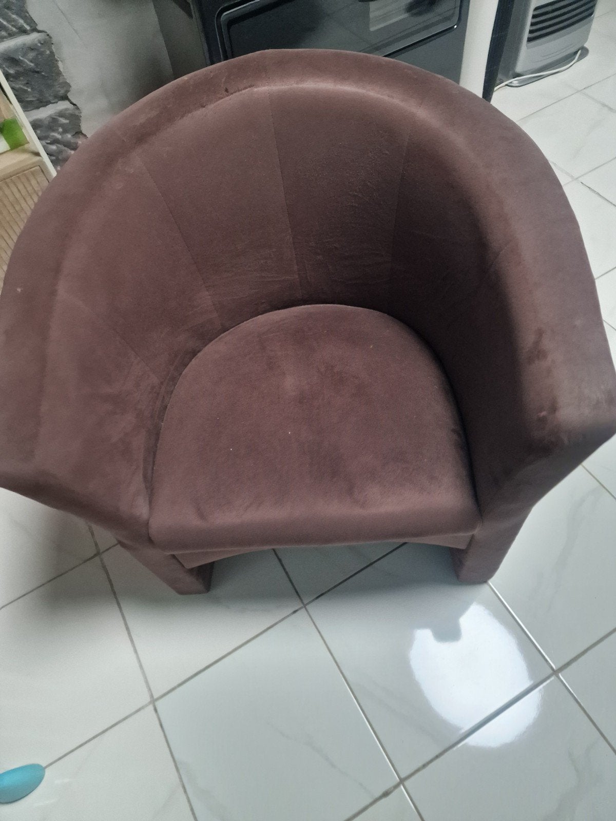 fauteuil en tissus brun en très bon état, Moins de 75 cm, Comme neuf, Enlèvement, 50 à 75 cm