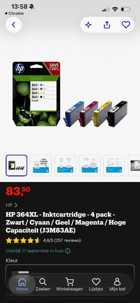 HP 364 XL inktcartridge multipack 4 stuks, Ophalen of Verzenden, Nieuw, Cartridge, Hp