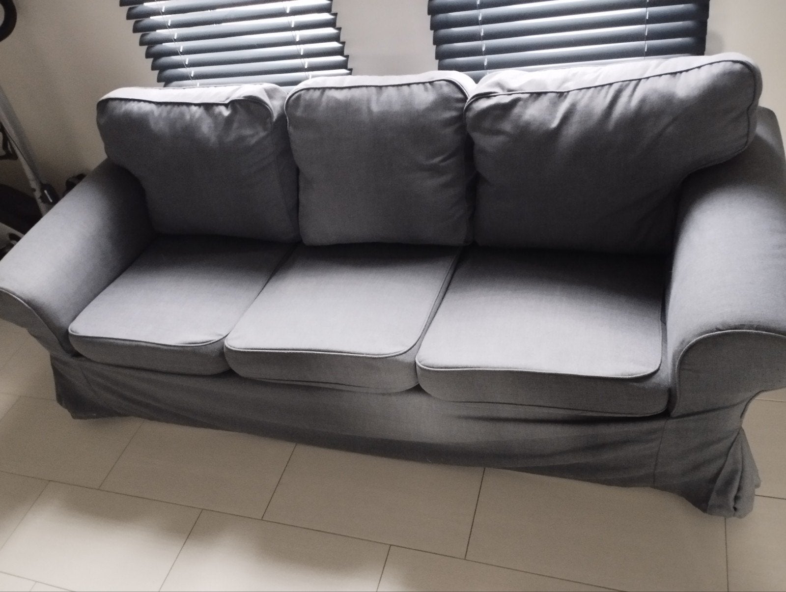 Canapé Ikea Ektorp 3 Places Gris, Enlèvement, Utilisé, Trois personnes, Tissus
