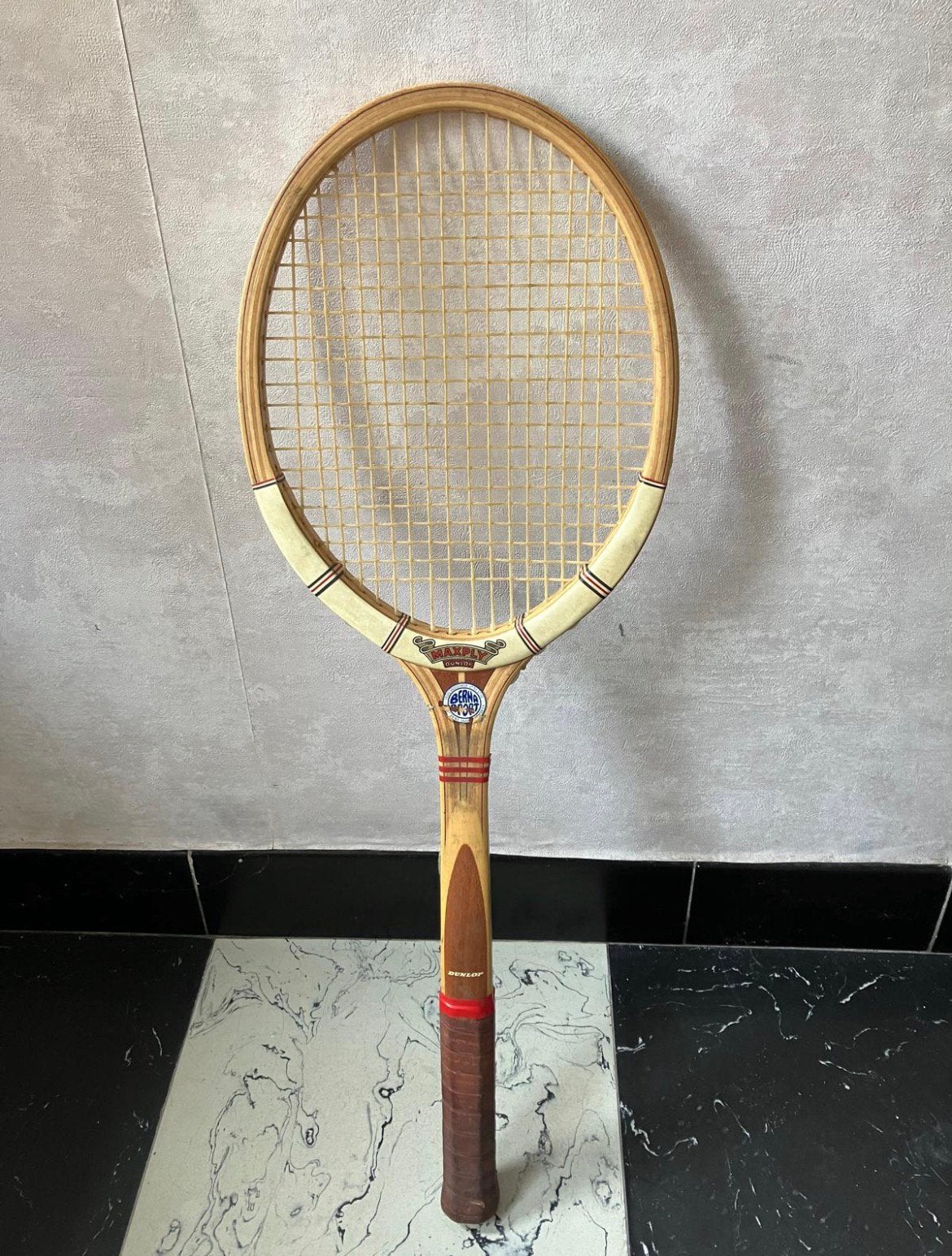 Vintage tennis racket 1980 dunlop, Ophalen, Zo goed als nieuw, Racket, Dunlop