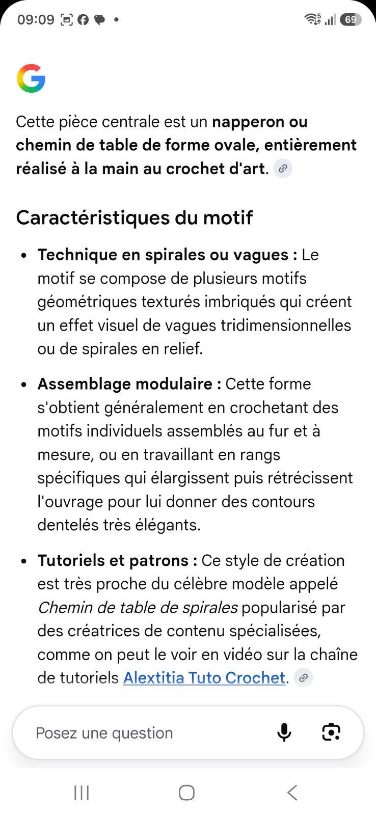 naperon forme annanas, Enlèvement