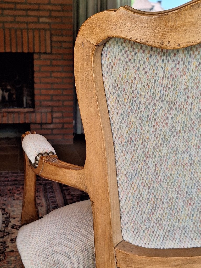 Superbe ensemble de 6 sièges : 4 chaises et 2 cabriolets, Comme neuf, Enlèvement, Cinq, Six Chaises ou plus, Bois