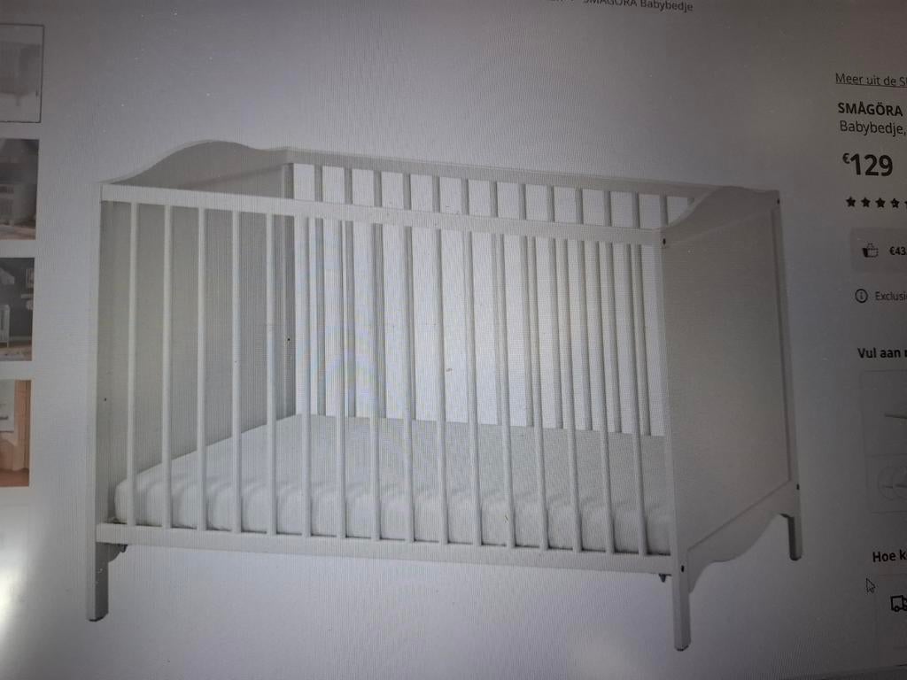 Babybed wit Ikea, Ophalen