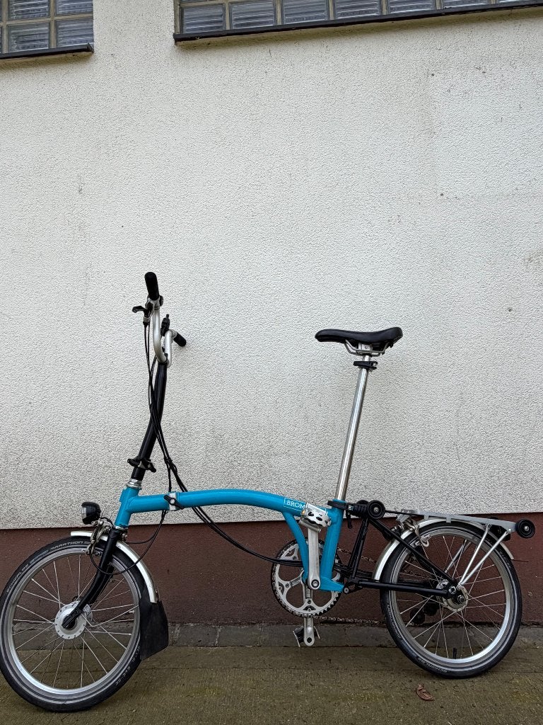 Brompton Blue Lagoon H6R telescopisch zadel 6 versnellingen, Ophalen, Brompton, Velgrem, 14 tot 16 inch