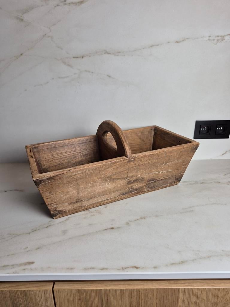 Oude houten Aziatische rijstbak, Ophalen of Verzenden