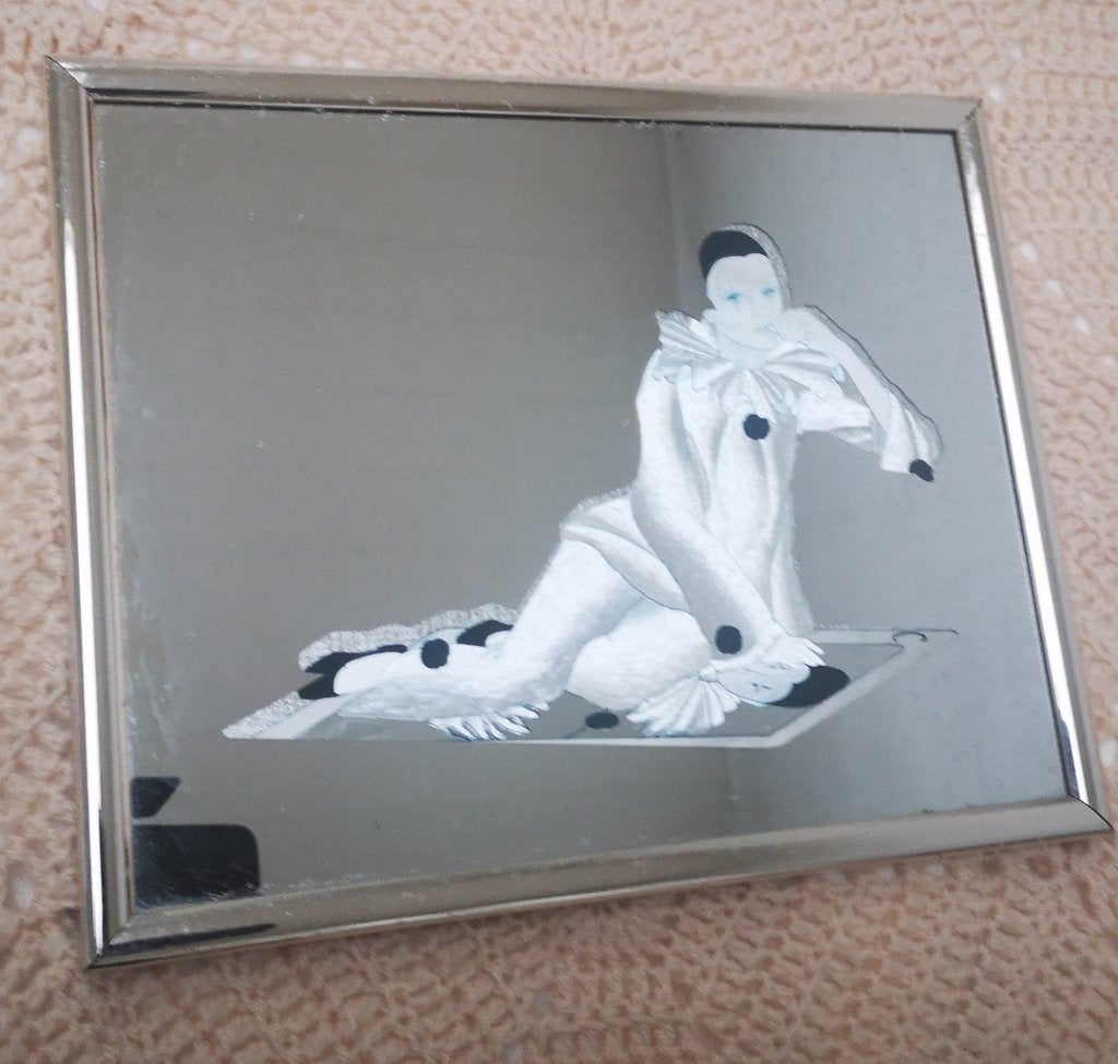 Miroir avec arlequin 25 x 15 cm, Maison & Meubles, Accessoires pour la Maison | Miroirs, Enlèvement ou Envoi