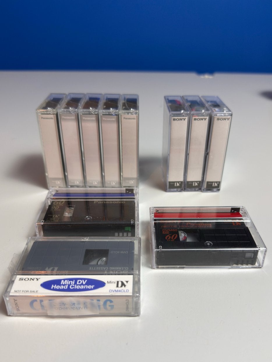 0x MiniDV Tapes Sony & Panasonic + Sony Mini DV Head Cleaner, Enlèvement ou Envoi, Comme neuf