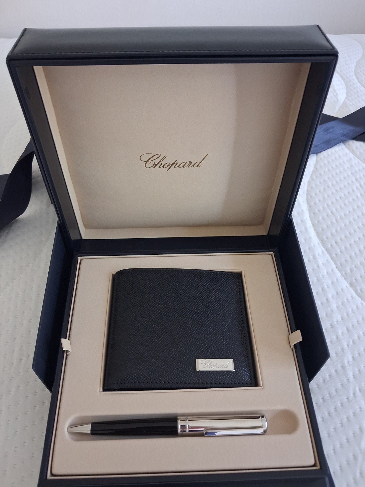 Coffret de Luxe Chopard - Portefeuille en cuir & Stylo - NEU, Enlèvement, Argent, Cuir