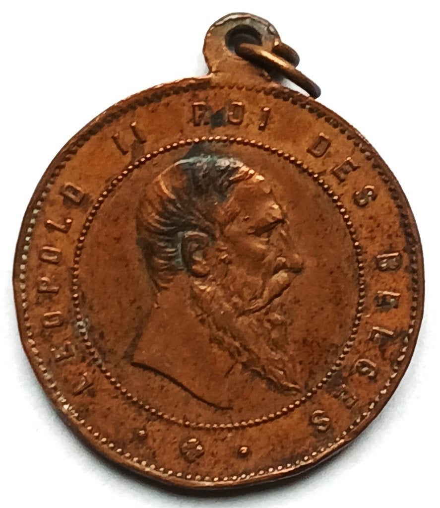 penning BRUXELLES 1888 leopold 2 grand concours sciences, Postzegels en Munten, Ophalen of Verzenden, Brons