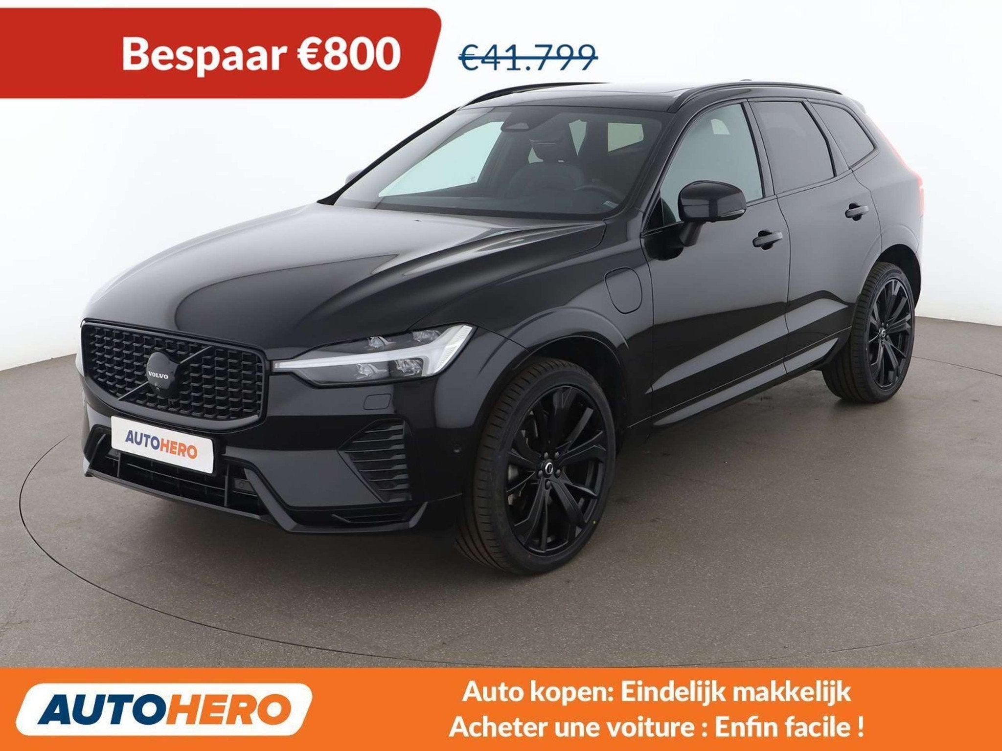 Volvo XC60 2.0 T6 Recharge Plug-in Hybrid Black Edition AWD, Auto's, Automaat, Gebruikt, 1969 cc, Zwart