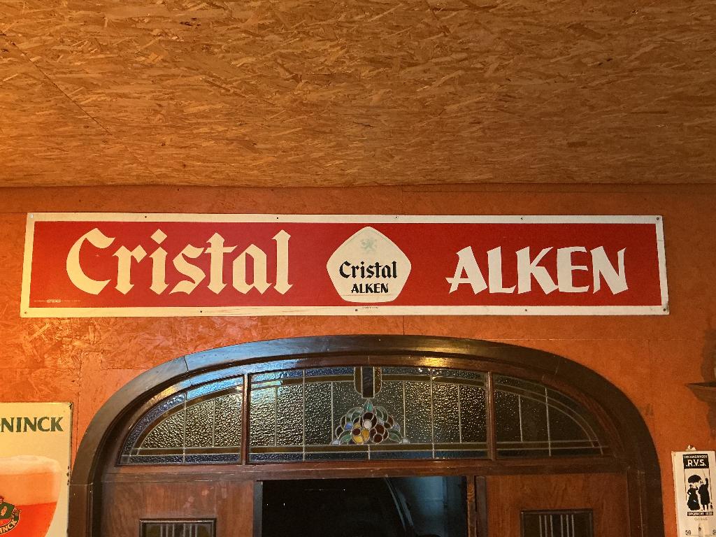 Reclamebord cristal alken, Ophalen, Gebruikt, Reclamebord