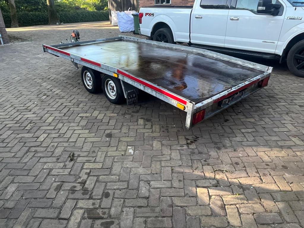 Platte wagen 2700 kg, Autos : Divers, Remorques, Enlèvement, Comme neuf