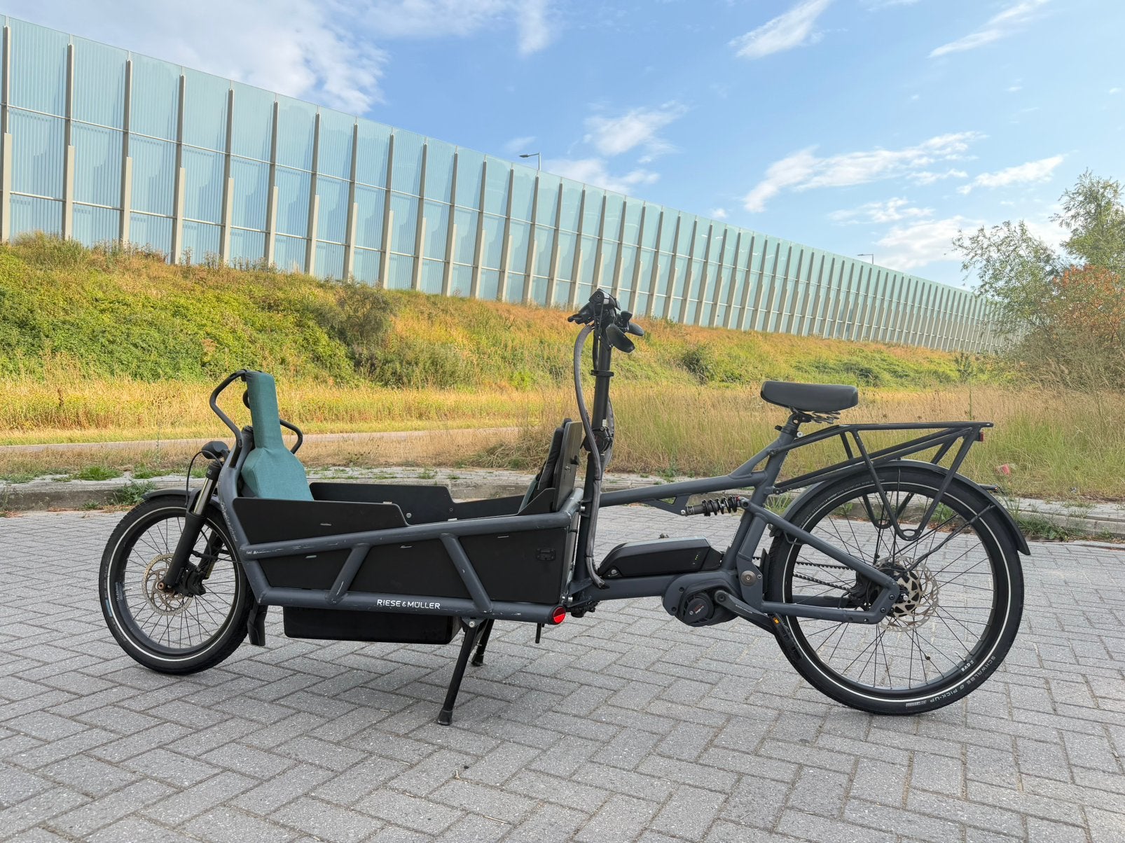 Riese Muller Load 75 riem 3 kinderzitjes te koop, Fietsen en Brommers, Gebruikt, 47 tot 51 cm, 50 km per accu of meer, Ophalen