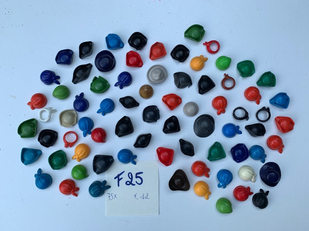 PLAYMOBIL F25: SUPERLOT 75 HOOFDDEKSELS PIRATEN, Kinderen en Baby's, Pirates, Losse onderdelen, Ophalen of Verzenden, Zo goed als nieuw