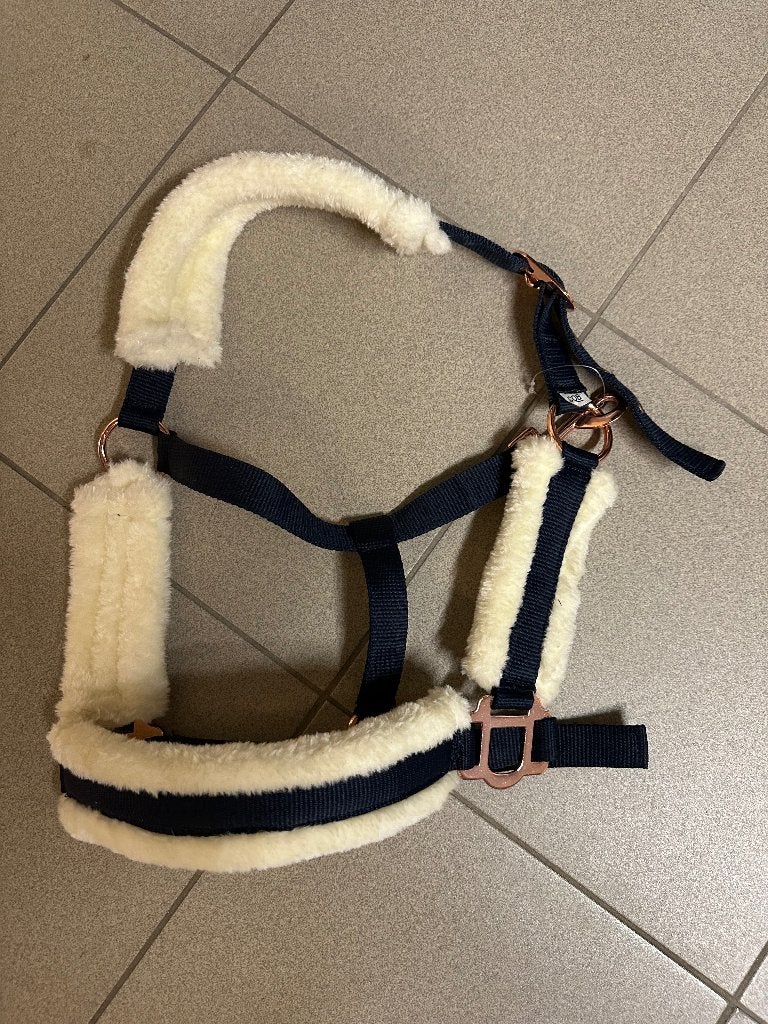 Halster cob nieuw, Dieren en Toebehoren, Ophalen, Nieuw, Met bont, Blauw