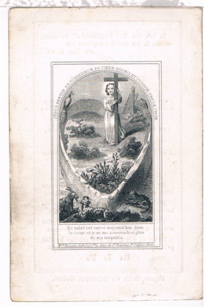 Koster. Vanoost Angelus.  Deynze 1805 † Deinze 1851, Enlèvement ou Envoi, Image pieuse