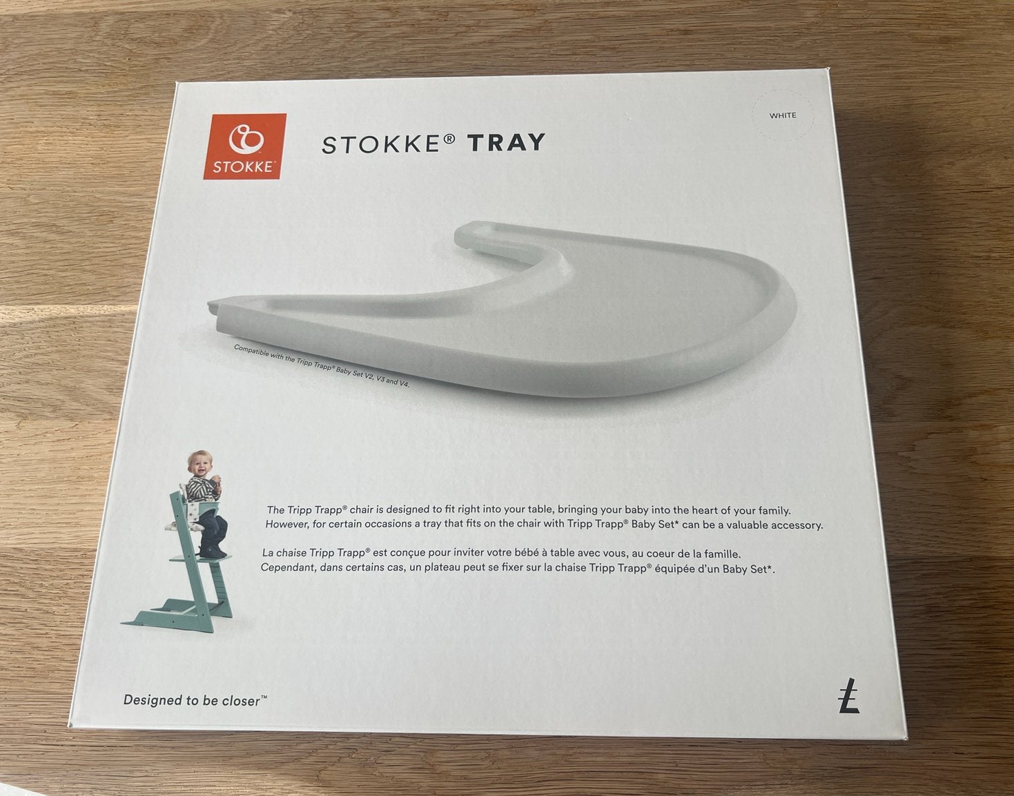Stokke Tripp Trapp Tray blanc, Ophalen of Verzenden, Zo goed als nieuw, Meegroeistoel, Afneembaar eetblad