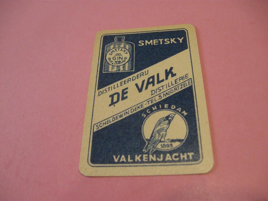Oude speelkaart Distilleerderij De Valk Scheldewindeke (94), Verzamelen, Speelkaarten, Jokers en Kwartetten, Zo goed als nieuw