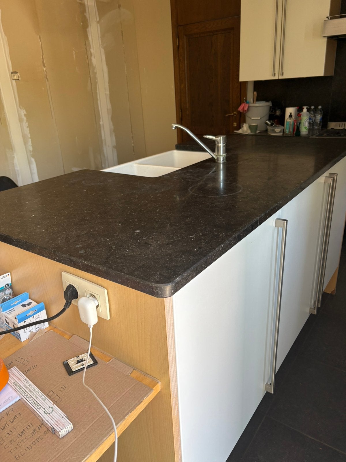 Werkblad keuken eiland natuursteen, Huis en Inrichting, Ophalen, Gebruikt, Zwart, Overige typen