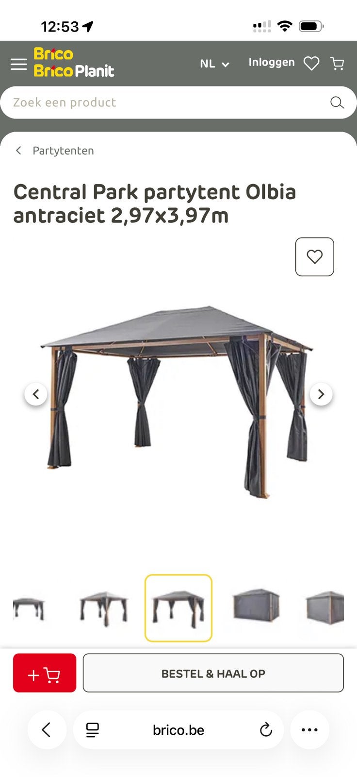 Partytent 3 x 4m, Ophalen, Gebruikt, Partytent