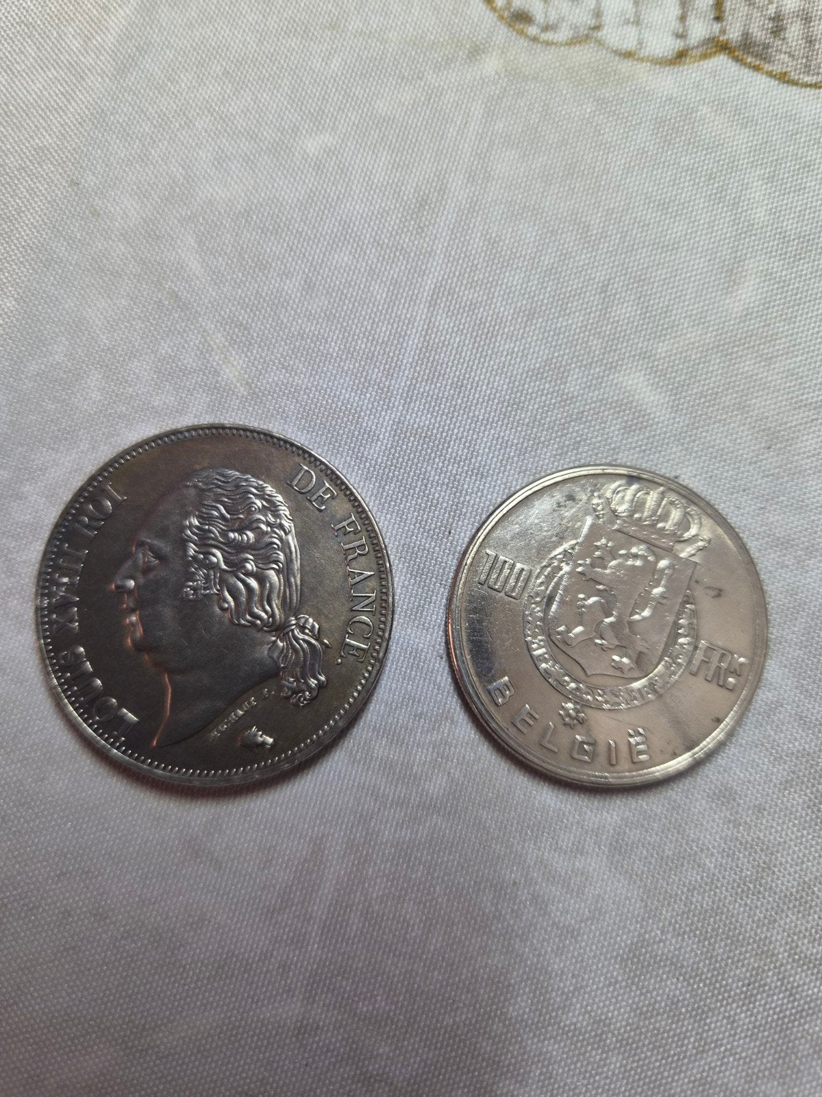 2  pièces anciennes et 1 billet ancien, Enlèvement ou Envoi