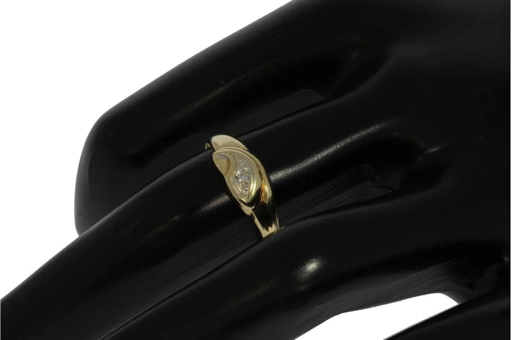 Sierlijke gouden 14k damesring met diamantje, Ophalen of Verzenden, Zo goed als nieuw, Dame of Heer, Met edelsteen