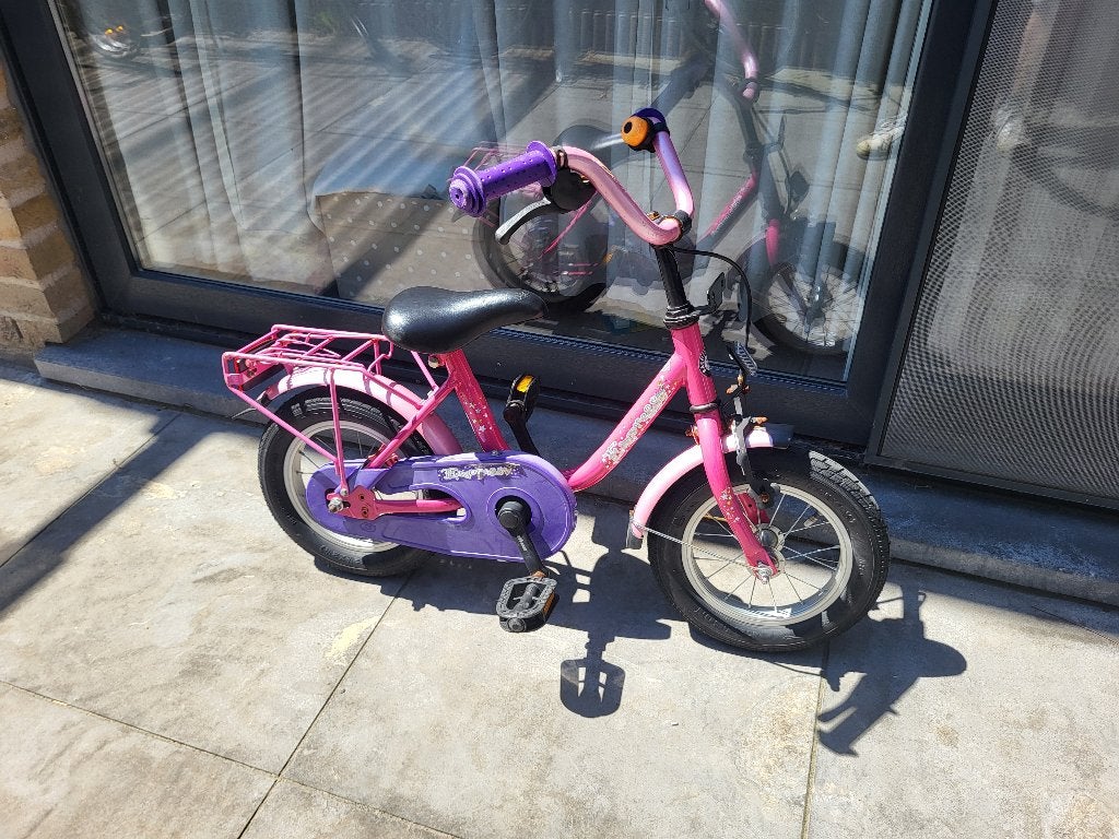 Kinderfietsje 12,5 inch, Fietsen en Brommers, Zijwieltjes, Gebruikt, Velgrem, Minder dan 16 inch