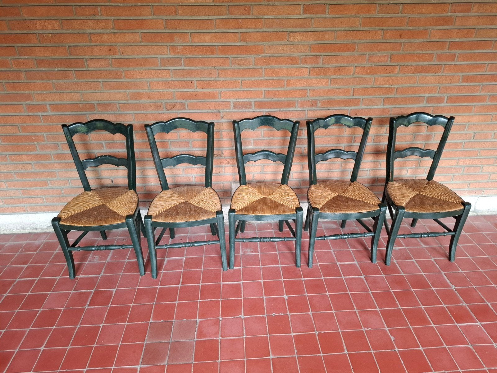LOT DE 5 CHAISES PAILLÉES RUSTIQUES ANCIENNES, Ophalen, Inconnu, Inconnu, Inconnu