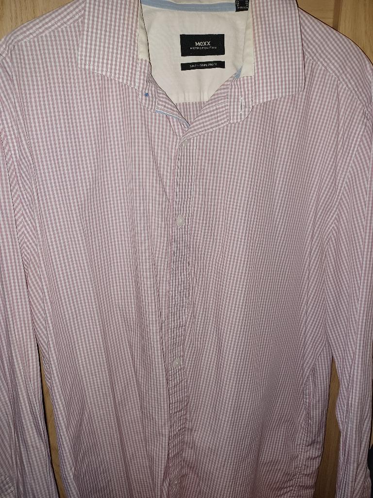 Chemise rose et blanche Mexx Nice à carreaux taille : xl, Mexx, Tour de cou 43/44 (XL), Enlèvement ou Envoi, Comme neuf