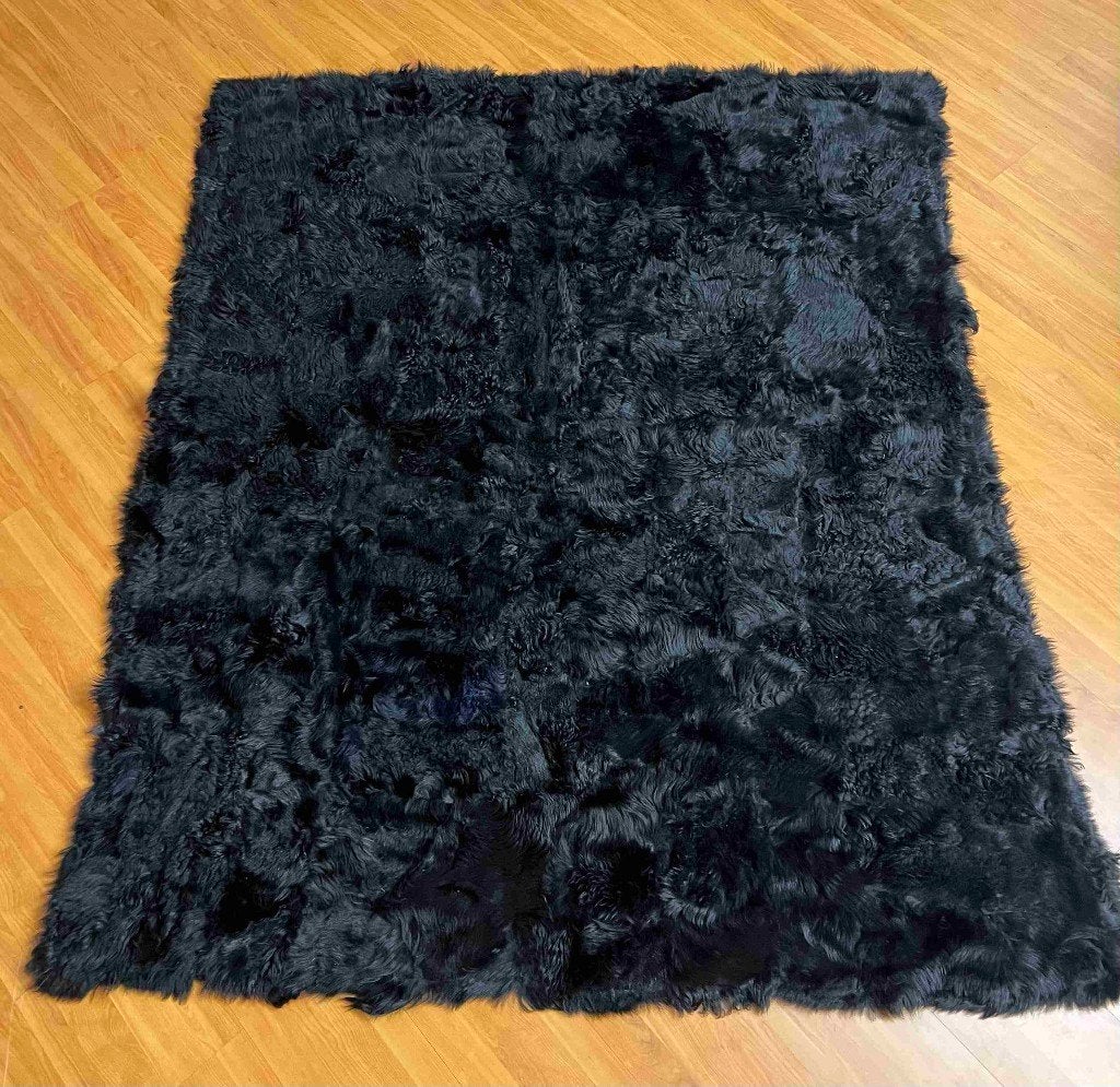 Schapenvacht zwart deken 190/160 cm, Huis en Inrichting, Woonaccessoires | Overige, Gebruikt, Zwart, Overige stijlen, Ophalen of Verzenden