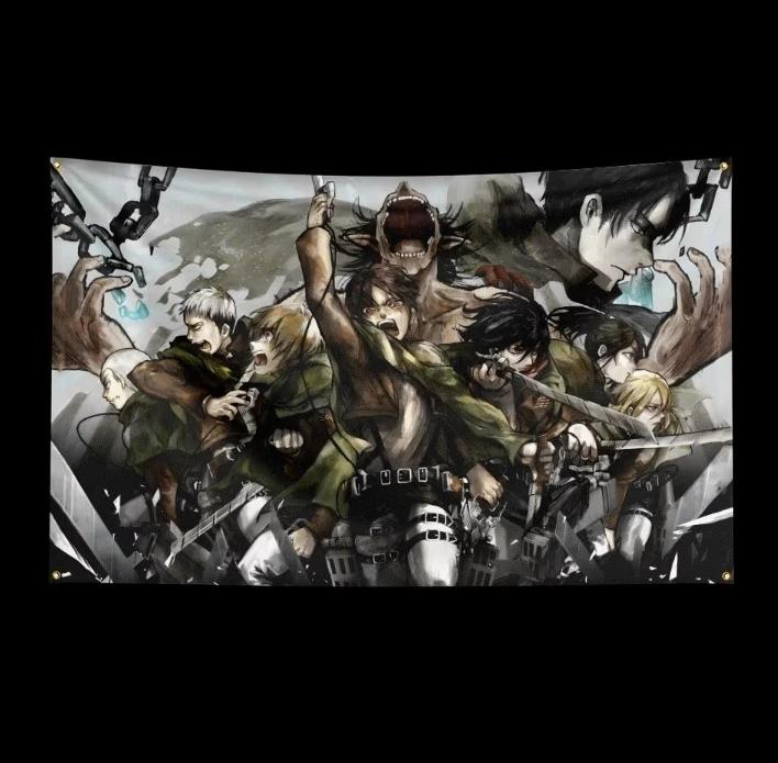 Grote vlaggen Attack on Titan (150x90cm), Ophalen of Verzenden, Nieuw