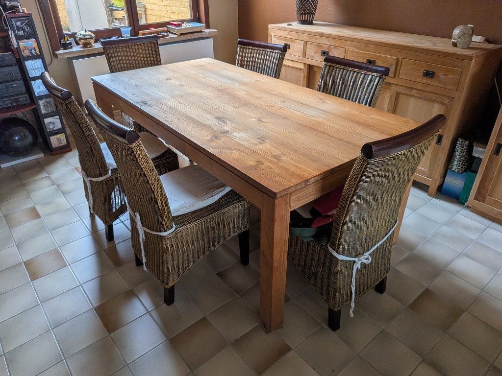 Massief houten eetkamerset / eetplaats, Antiquités & Art, Enlèvement