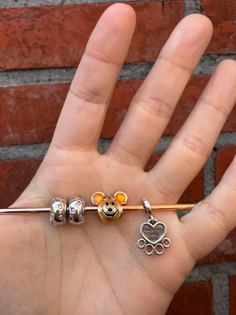 Pandora bedels Disney, diverse, Handtassen en Accessoires, Bedels, Gebruikt, Pandora, Ophalen of Verzenden