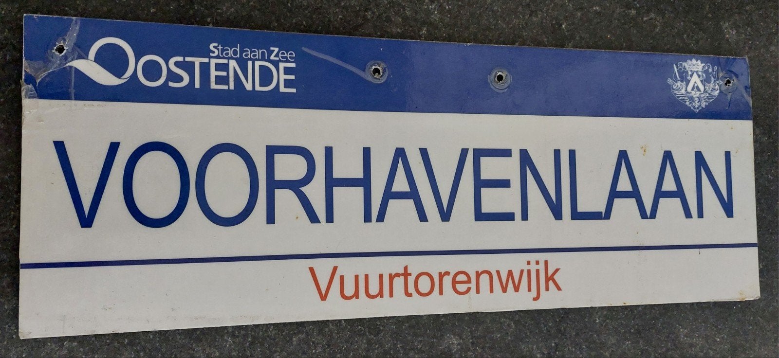 Origineel straatnaambord Opexbuurt Oostende, Ophalen
