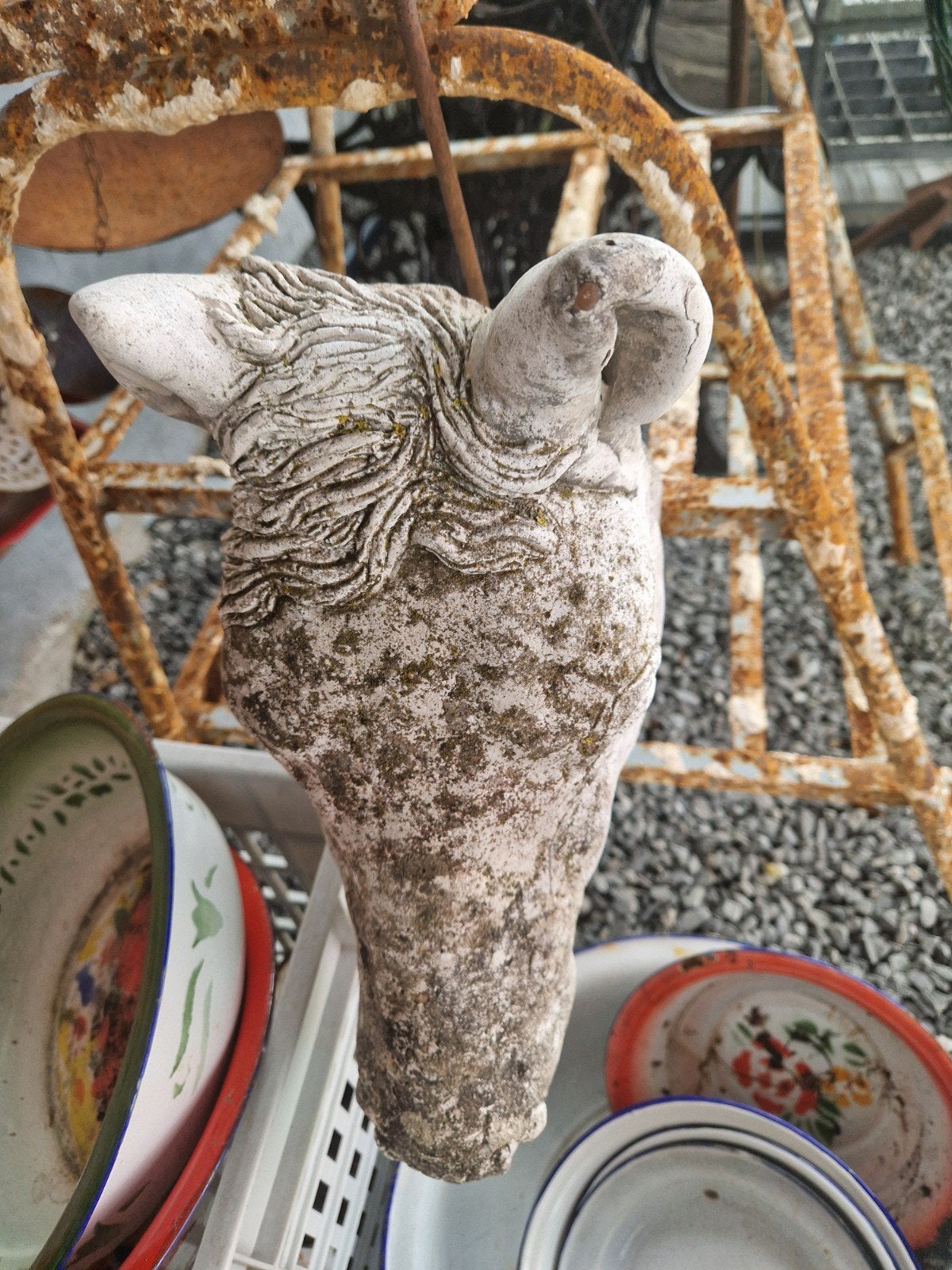 Tête de cheval en ciment 35 cm/20 cm 35€, Enlèvement