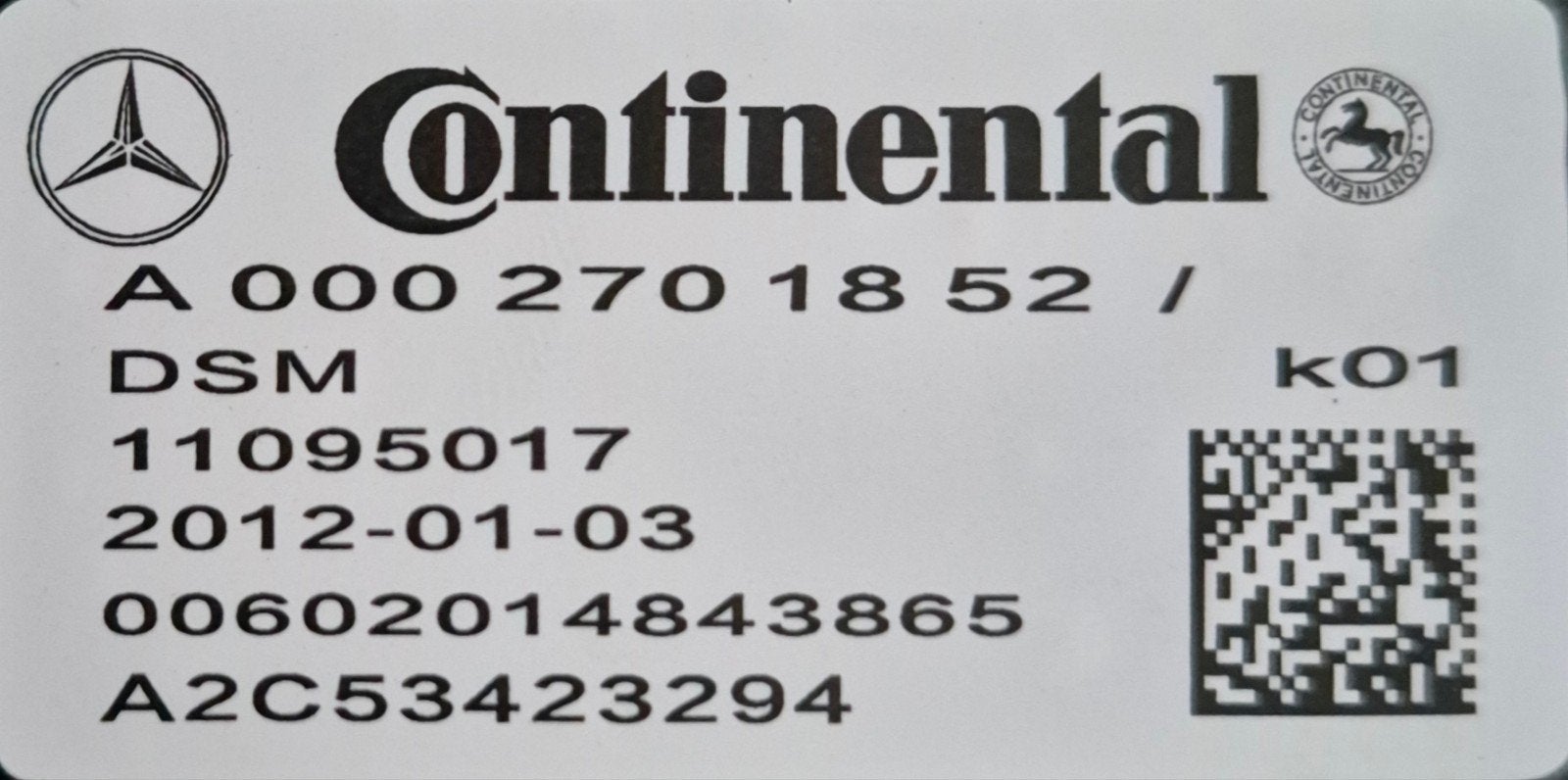 CONTINENTAL auto parts Mercedes, Autos : Pièces & Accessoires, Autres pièces automobiles, Enlèvement ou Envoi
