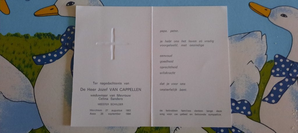 bidprentje meester schilder, Verzamelen, Bidprentjes en Rouwkaarten, Ophalen of Verzenden, Bidprentje
