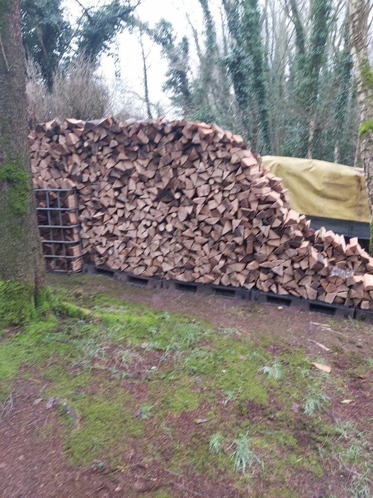 brandhout eik, 6 m³ of meer, Ophalen, Eikenhout, Blokken
