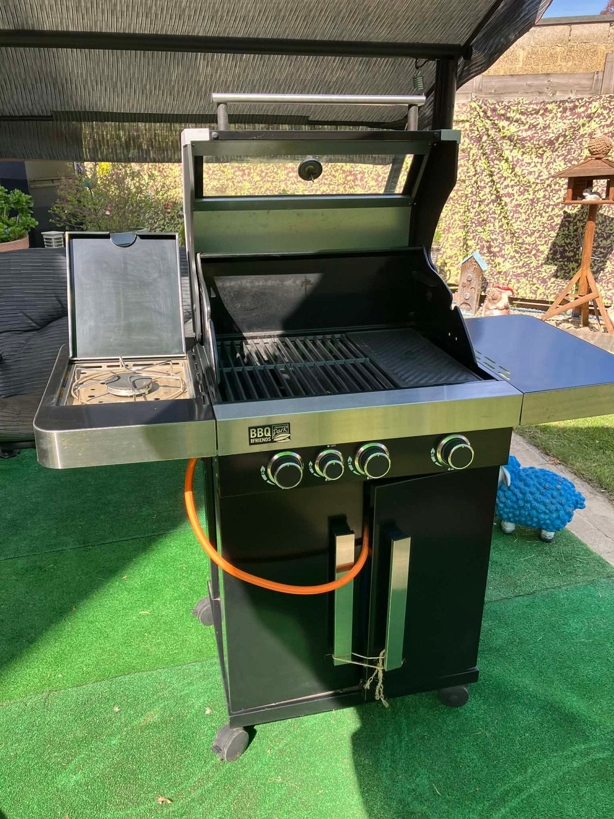 Gas bbq + gasfles, Tuin en Terras, Gasbarbecues, Zo goed als nieuw, Ophalen