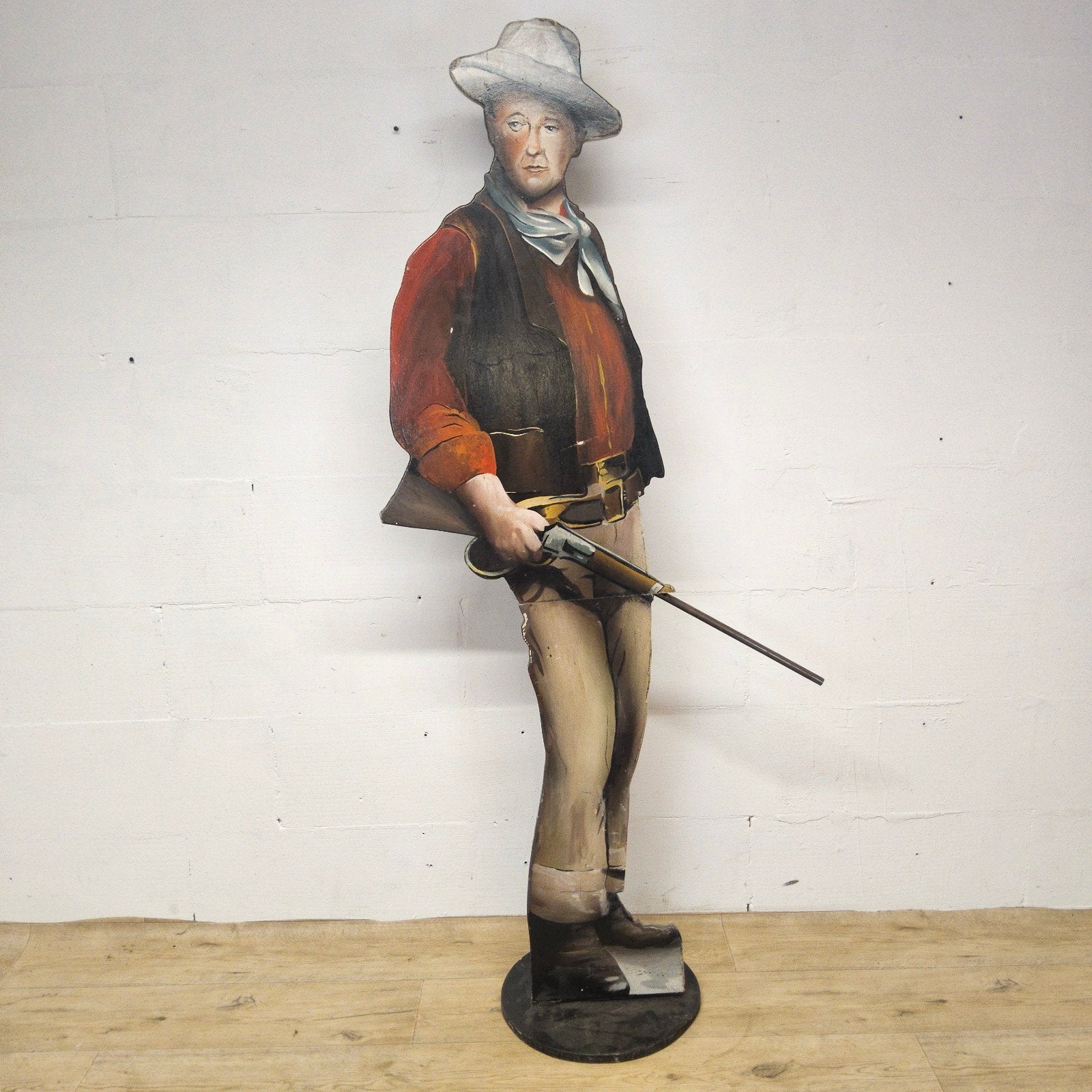 Handgemaakte Houten Beeld John Wayne / cutout / figuur, Verzamelen, Ophalen of Verzenden, Gebruikt, Overige typen