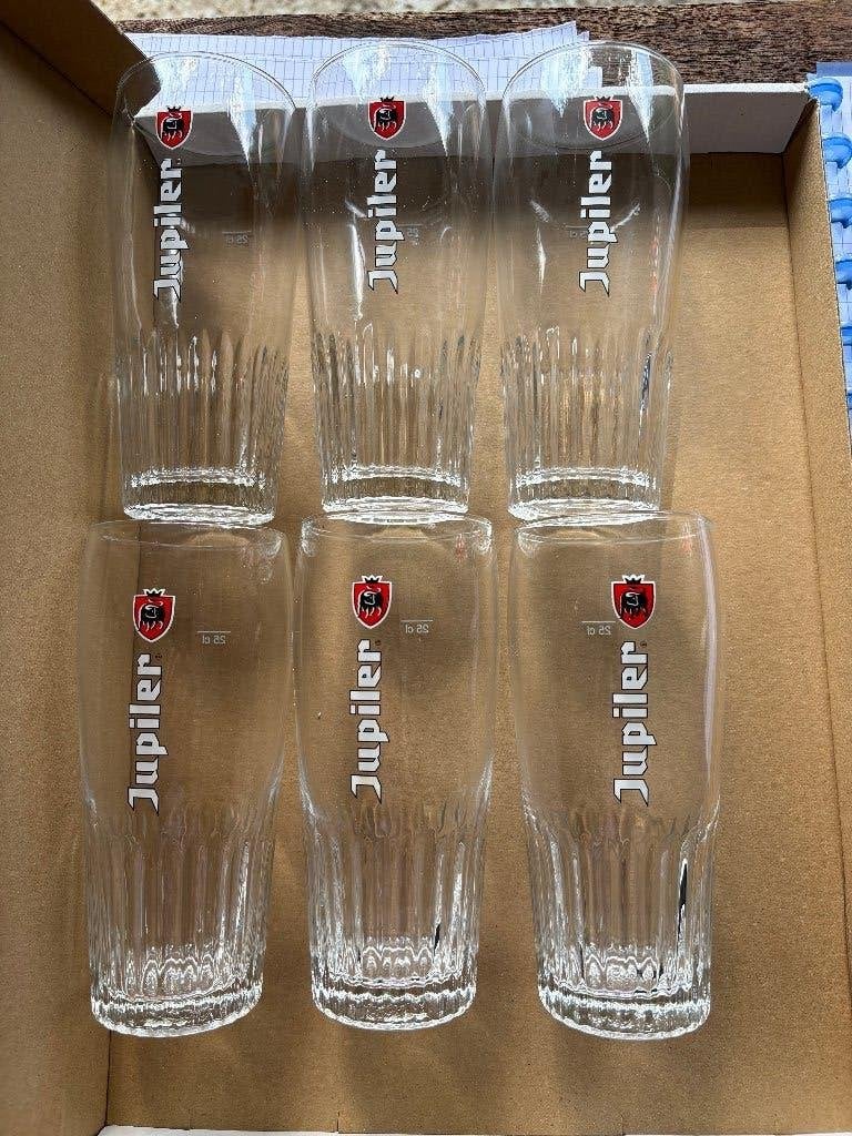 Jupiler - 25 cl - geribbeld (6 glazen), Verzamelen, Ophalen of Verzenden, Gebruikt, Glas of Glazen, Jupiler