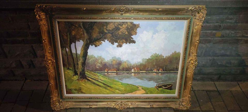 Huile sur toile paysage signe Armand lacour, Antiquités & Art, Art | Peinture | Classique, Enlèvement