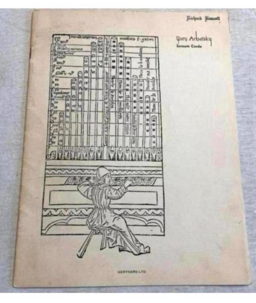 Carnet Sursum Corda Yury Arbatsky Pour orgue à tuyaux 1955, Musique & Instruments, Partitions, Comme neuf, Enlèvement ou Envoi