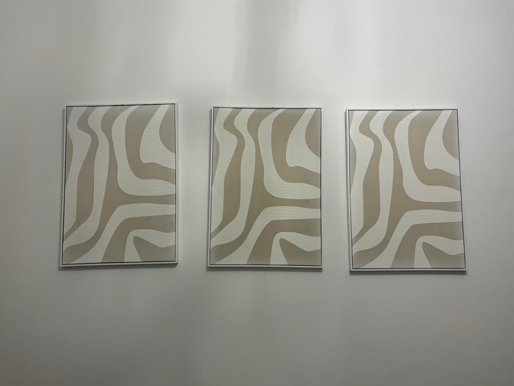 Moderne wanddecoratie – set van 3 schilderijen / wandpanelen, Ophalen, Zo goed als nieuw