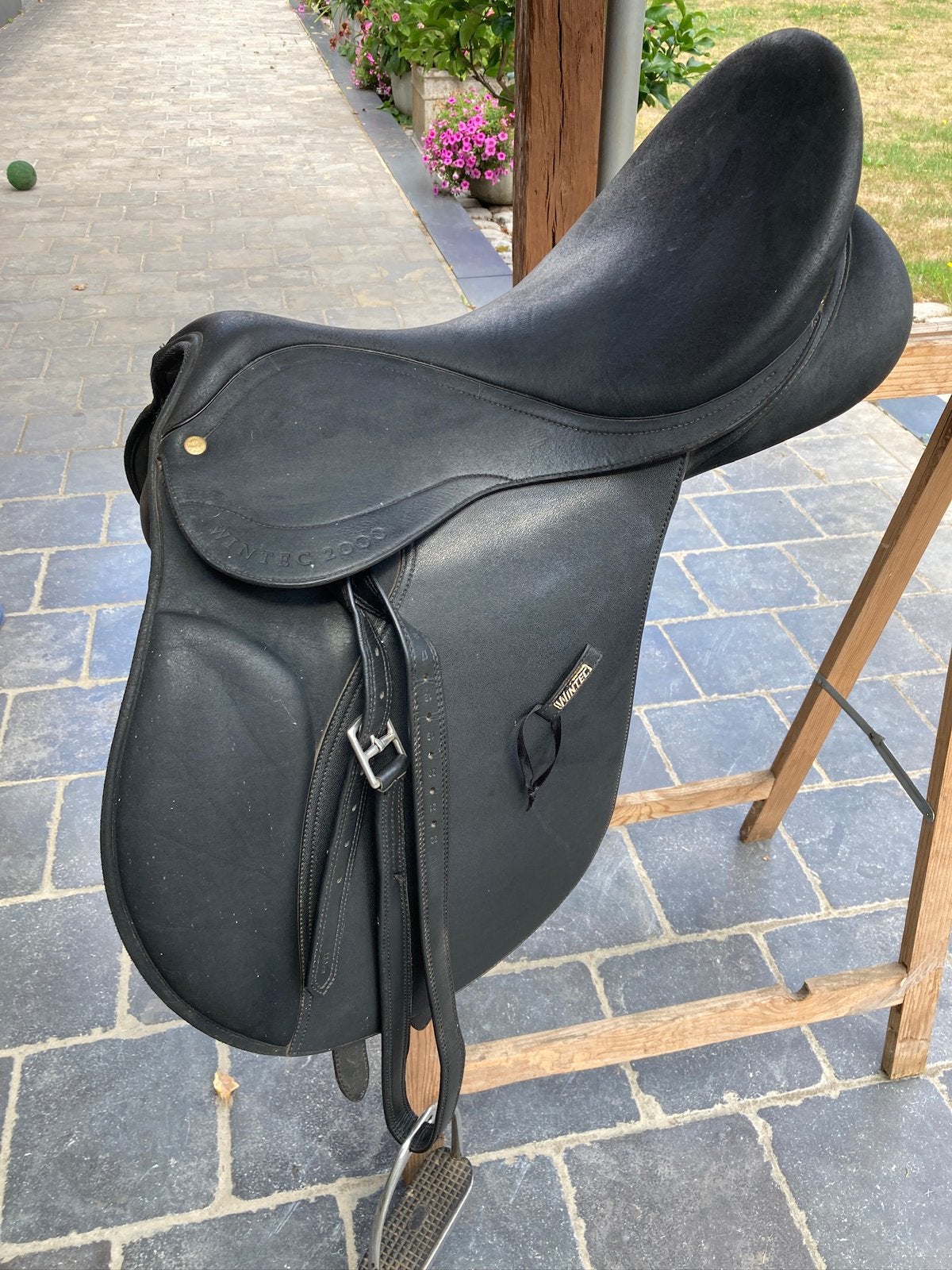 Lederen paardenzadel wintec, Ophalen, L (17.5 inch), Inclusief stijgbeugels, Wintec