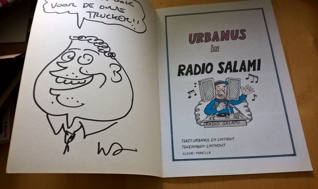 Urbanus nr. 13 Radio Salami met opdrachttekening, Eén stripboek, Ophalen of Verzenden, Zo goed als nieuw, Linthout en Urbanus