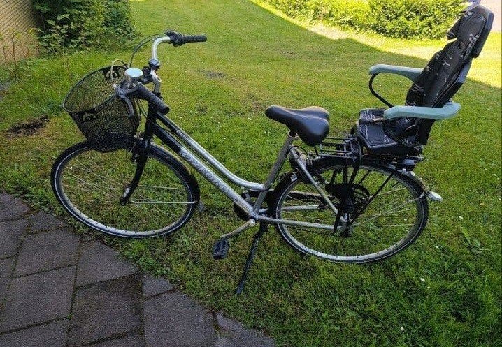 damesfiets met mandje en kinderstoel, Fietsen en Brommers, Ophalen, Versnellingen