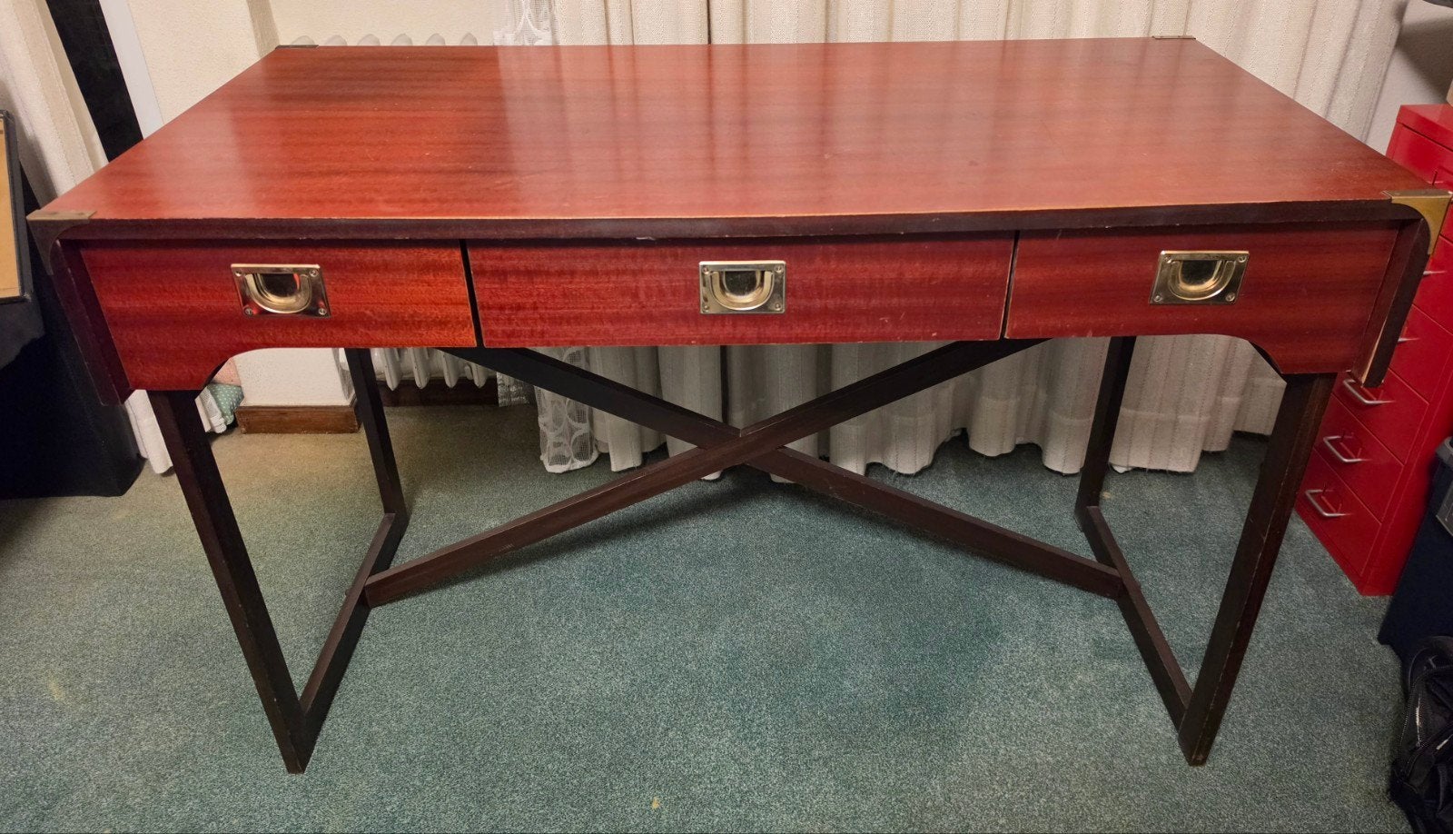vintage houten bureel tafel bureautafel bureau, Enlèvement