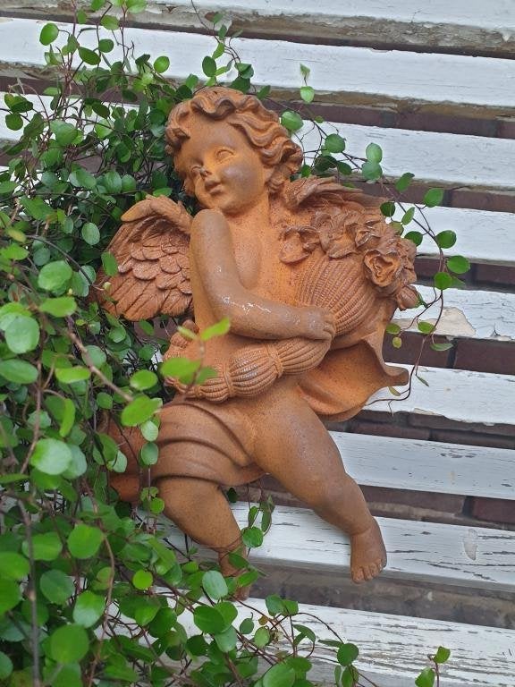 Wand Engel met bloemen, Tuin en Terras, Ophalen of Verzenden, Nieuw