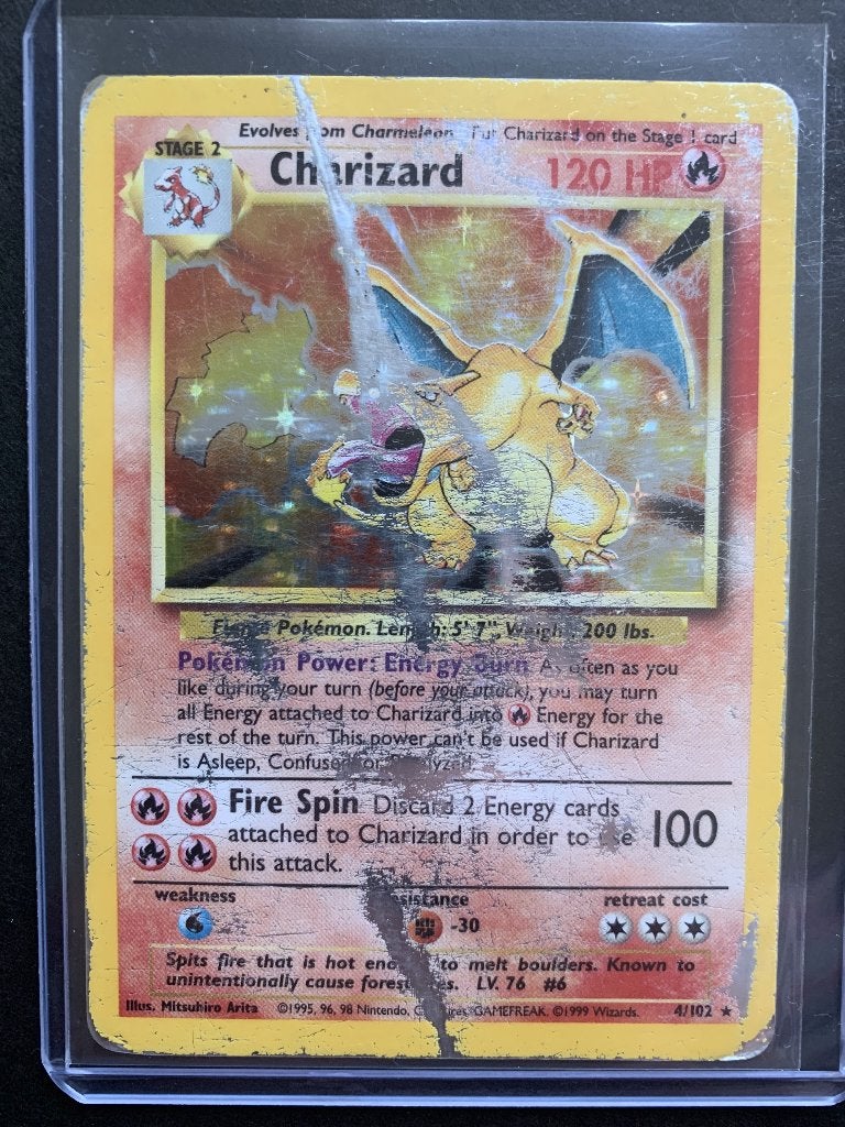 Charizard (BS 4) EN - PO, Ophalen of Verzenden, Zo goed als nieuw, Losse kaart, Foil
